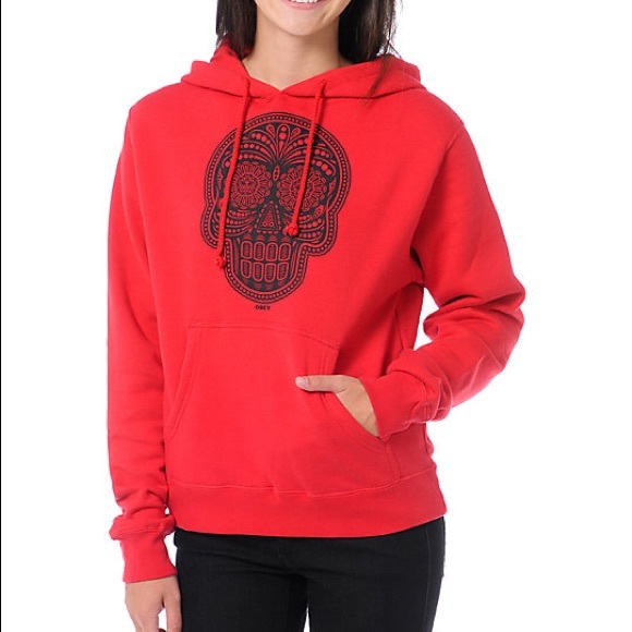 Obey Tops - obey sugar skull hoodie sweatshirt